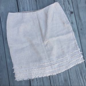 Tommy Bahama fringed linen skirt -natural linen